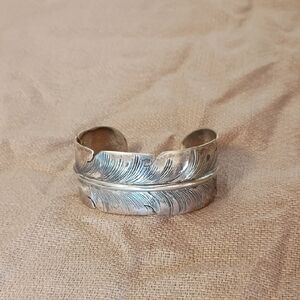 Sterling Silver Feather Cuff Bracelet